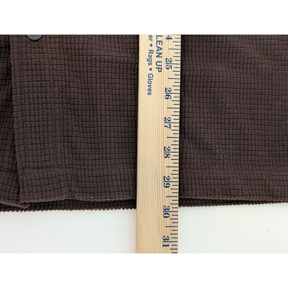 Vintage Covington Sears Men’s L Brown Waffle Knit Shirt Jacket Shacket Long Slve - Picture 6 of 6